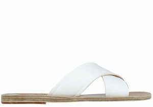 Women Ancient Greek Sandals Thais Slide Sandals White | CVJ8673EZ