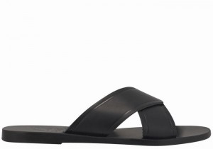 Women Ancient Greek Sandals Thais Slide Sandals Black | SAW8889TM