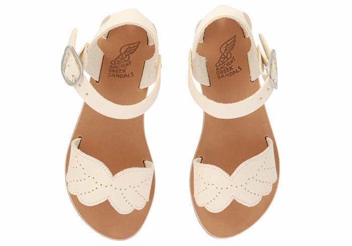 Kids' Ancient Greek Sandals Little Andromeda Soft Casual Sandals White | IZL5370XE