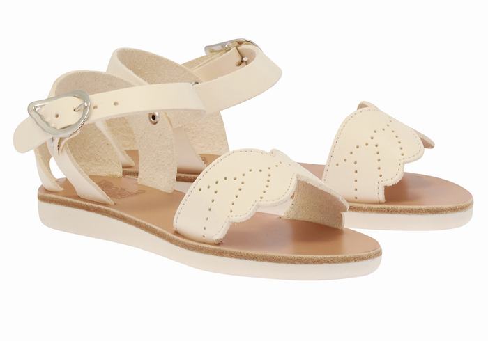 Kids' Ancient Greek Sandals Little Andromeda Soft Casual Sandals White | IZL5370XE