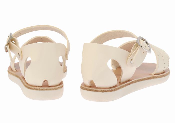 Kids' Ancient Greek Sandals Little Andromeda Soft Casual Sandals White | IZL5370XE