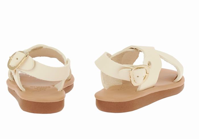 Kids' Ancient Greek Sandals Little Atokos Soft Casual Sandals White | ZFQ5990YH