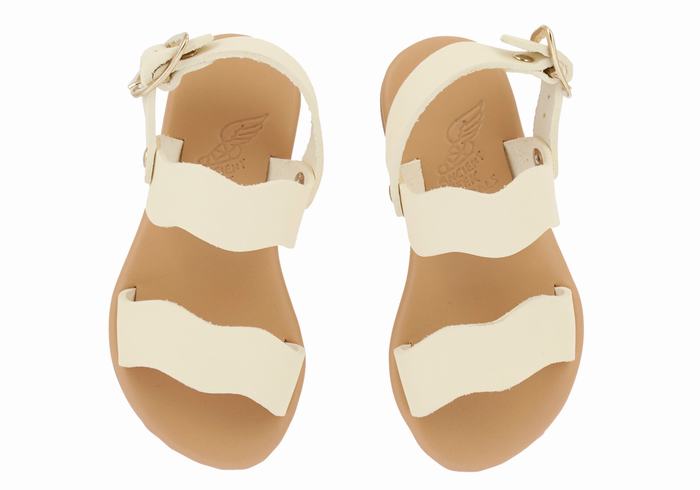 Kids' Ancient Greek Sandals Little Calamos Soft Casual Sandals White | WAF6585XF