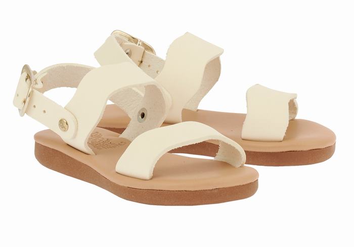 Kids' Ancient Greek Sandals Little Calamos Soft Casual Sandals White | WAF6585XF