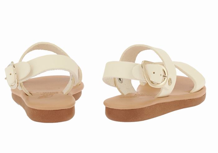 Kids' Ancient Greek Sandals Little Calamos Soft Casual Sandals White | WAF6585XF