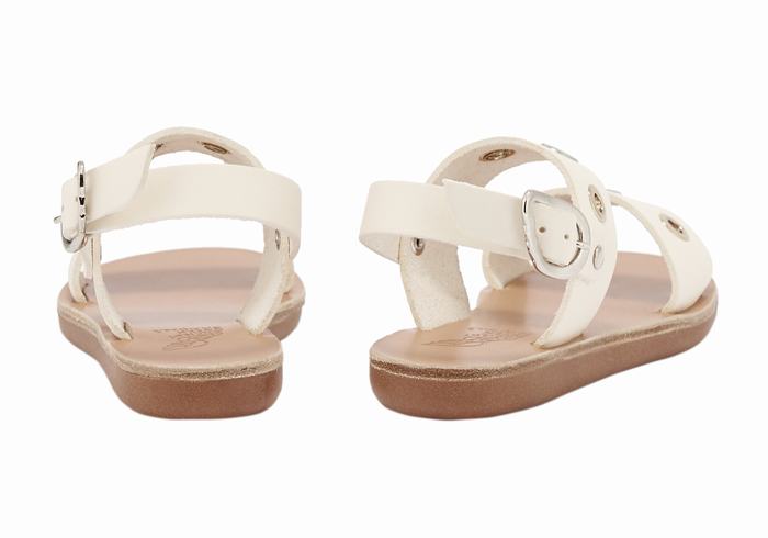 Kids' Ancient Greek Sandals Little Clio Eyelets Soft Casual Sandals White | GMP1152YI