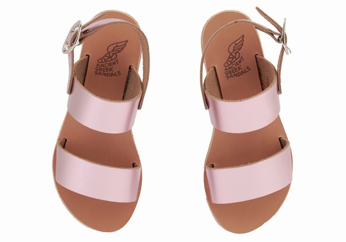 Kids' Ancient Greek Sandals Little Clio Soft Casual Sandals Pink | HLF8785ZI