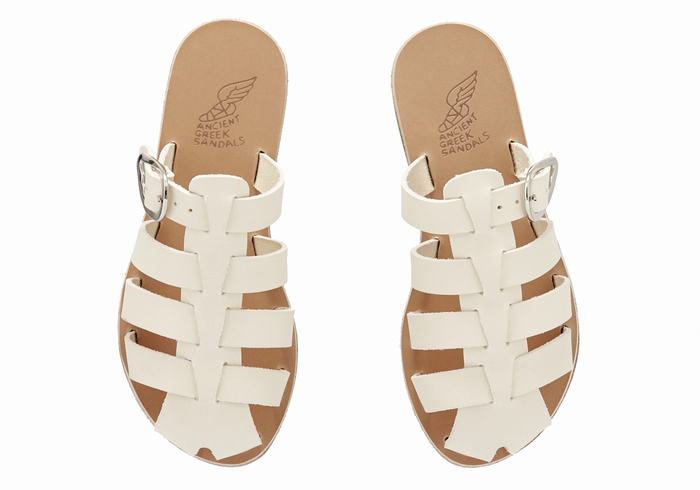 Kids' Ancient Greek Sandals Little Cosmia Soft Fisherman Sandals White | ETY4515MP