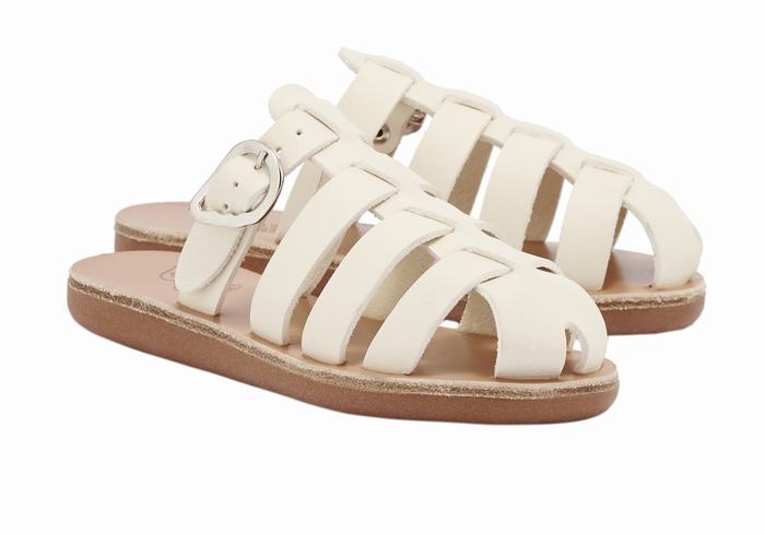 Kids' Ancient Greek Sandals Little Cosmia Soft Fisherman Sandals White | ETY4515MP