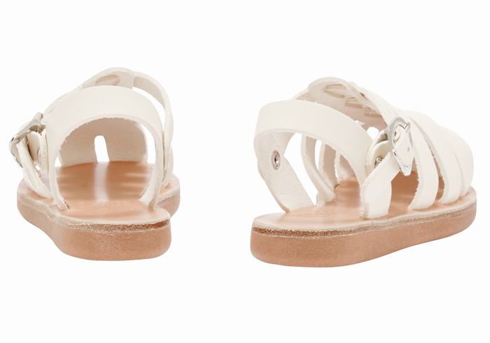 Kids' Ancient Greek Sandals Little Ektoras Soft Fisherman Sandals White | VIS6164IA