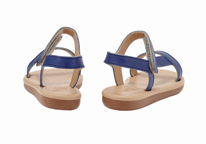 Kids' Ancient Greek Sandals Little Iasonas Soft Casual Sandals Dark Blue | GQP4688HM