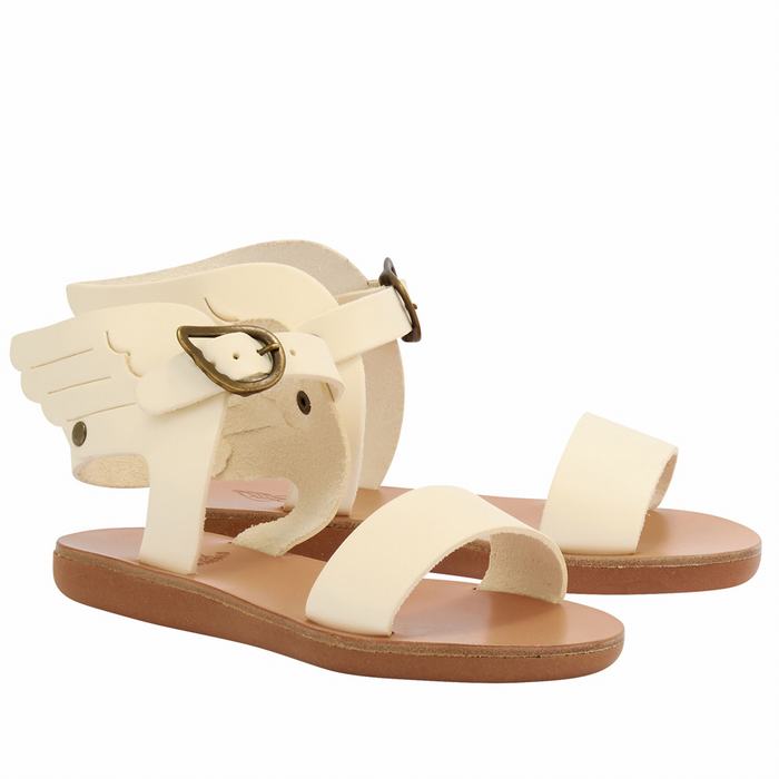 Kids' Ancient Greek Sandals Little Ikaria Soft Casual Sandals White | VLI273NE