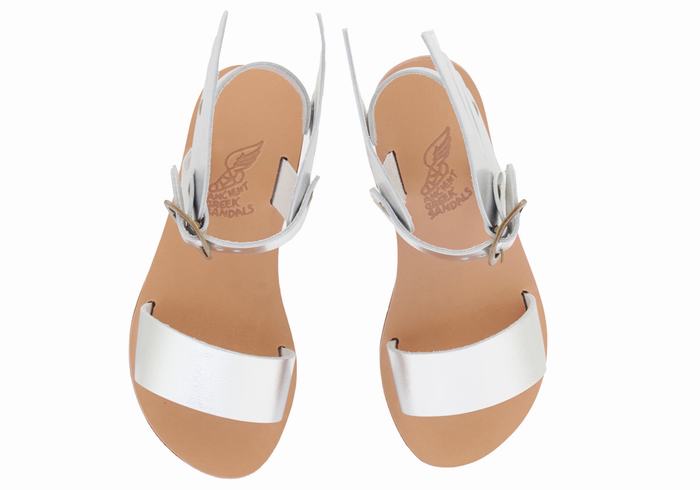 Kids' Ancient Greek Sandals Little Ikaria Soft Casual Sandals Silver | SHL5667TM