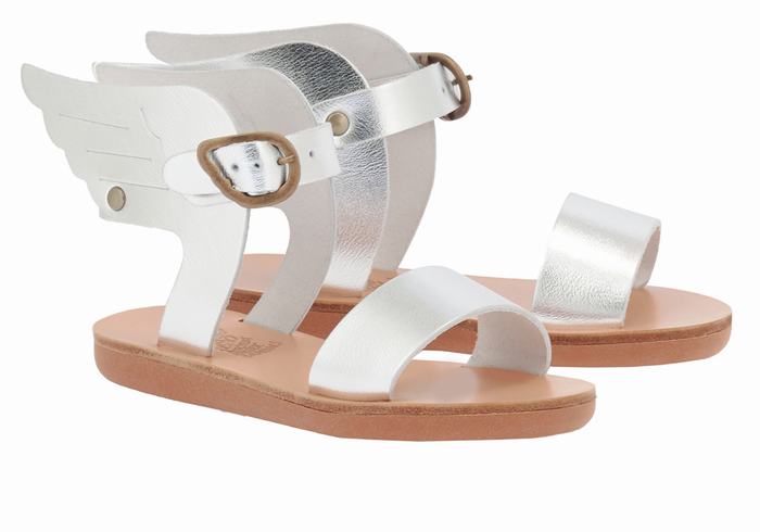 Kids' Ancient Greek Sandals Little Ikaria Soft Casual Sandals Silver | SHL5667TM