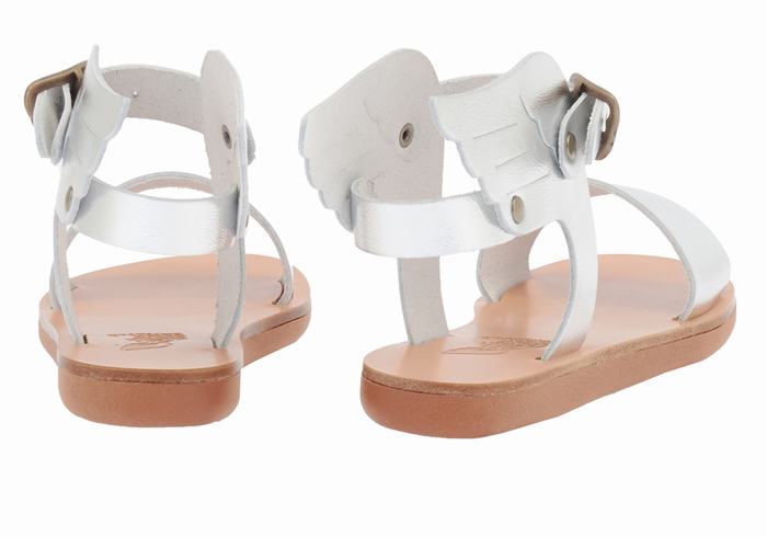 Kids' Ancient Greek Sandals Little Ikaria Soft Casual Sandals Silver | SHL5667TM