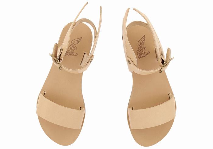 Kids' Ancient Greek Sandals Little Ikaria Soft Casual Sandals Beige | UPL7699EF