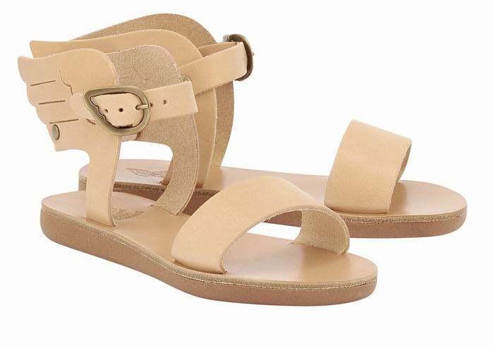 Kids' Ancient Greek Sandals Little Ikaria Soft Casual Sandals Beige | UPL7699EF