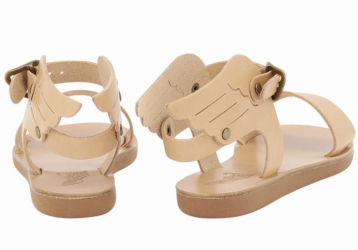 Kids' Ancient Greek Sandals Little Ikaria Soft Casual Sandals Beige | UPL7699EF