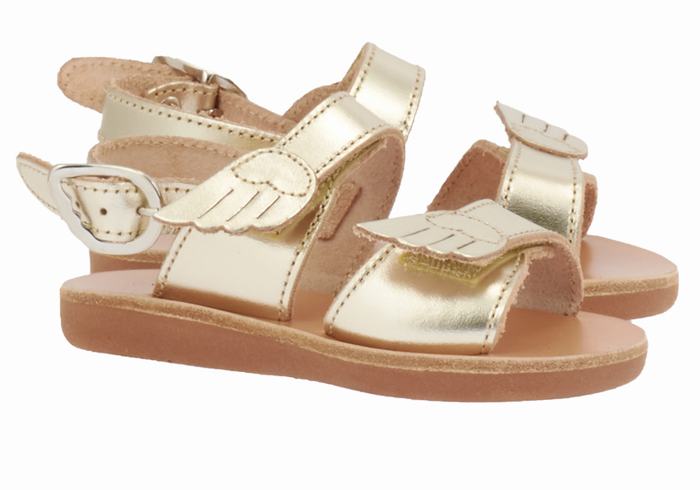 Kids' Ancient Greek Sandals Little Iliada Soft Casual Sandals Gold White | BGQ3297FM