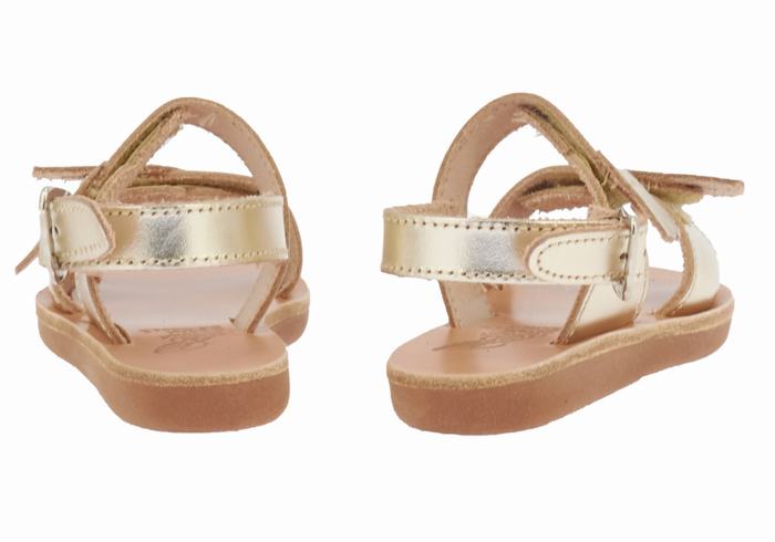 Kids' Ancient Greek Sandals Little Iliada Soft Casual Sandals Gold White | BGQ3297FM