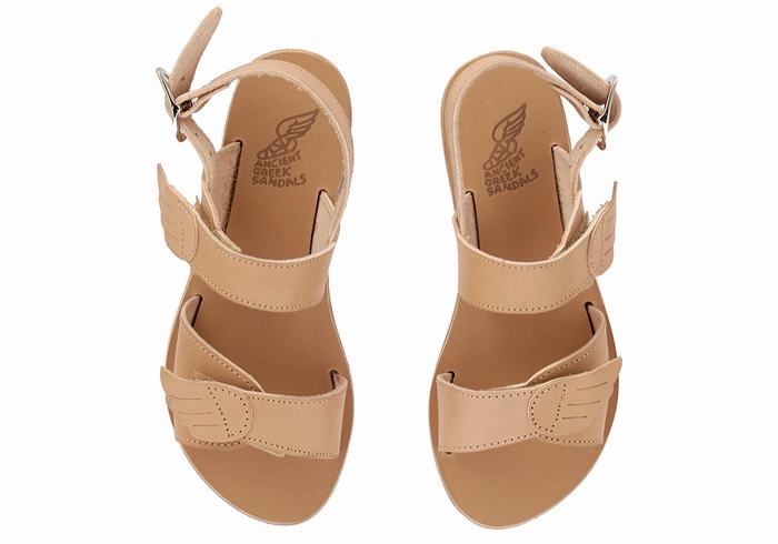 Kids' Ancient Greek Sandals Little Iliada Soft Casual Sandals Beige | WEI7925HI