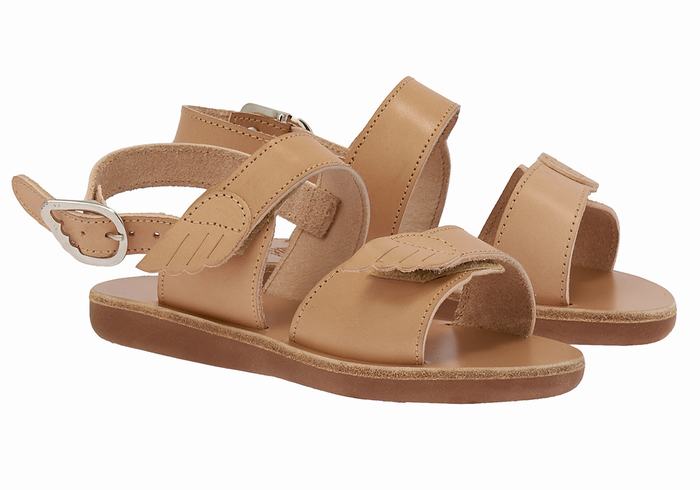 Kids' Ancient Greek Sandals Little Iliada Soft Casual Sandals Beige | WEI7925HI