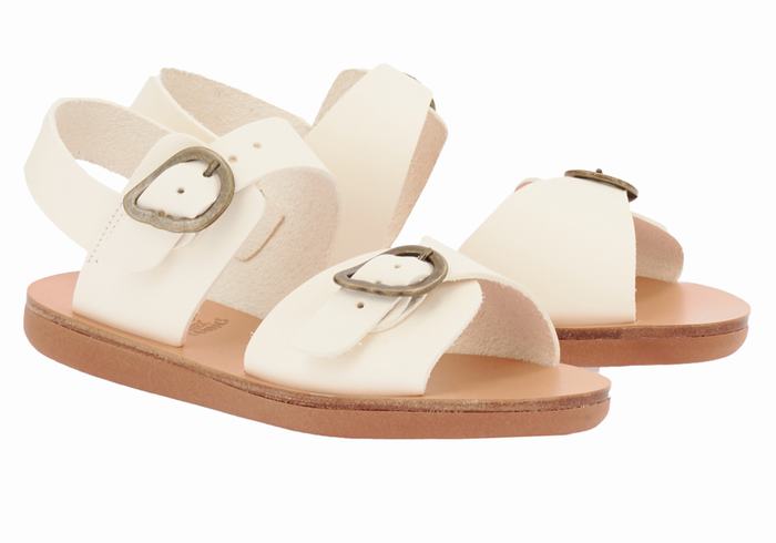 Kids' Ancient Greek Sandals Little Irini Soft Casual Sandals White | KGL1471ER