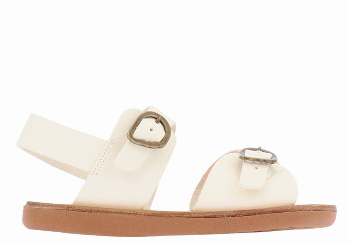 Kids\' Ancient Greek Sandals Little Irini Soft Casual Sandals White | KGL1471ER