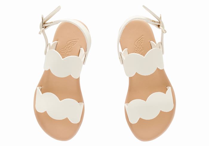 Kids' Ancient Greek Sandals Little Koxili Soft Flat Sandals White | UDE7485GQ