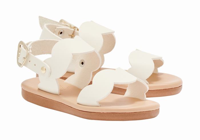 Kids' Ancient Greek Sandals Little Koxili Soft Flat Sandals White | UDE7485GQ