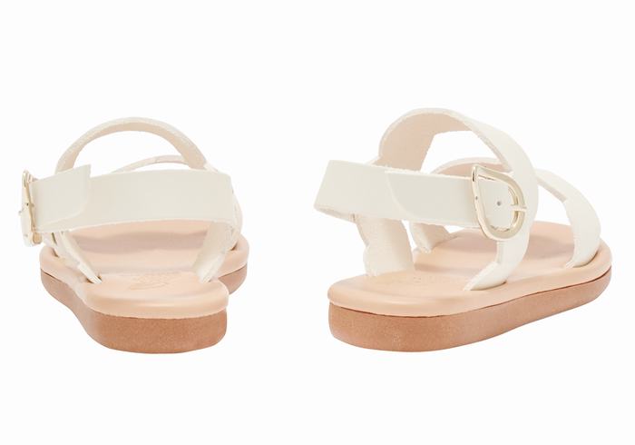 Kids' Ancient Greek Sandals Little Koxili Soft Flat Sandals White | UDE7485GQ