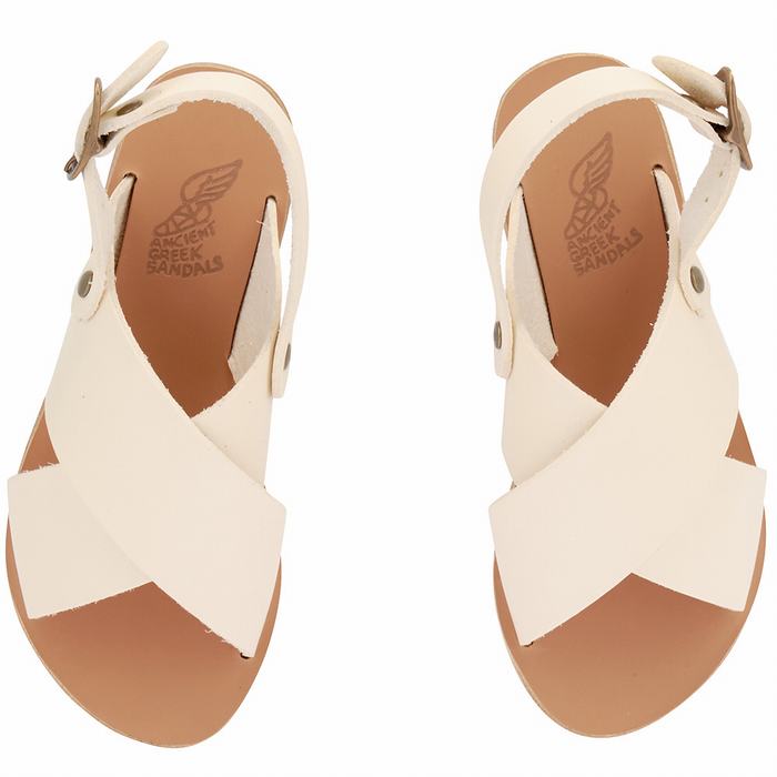 Kids' Ancient Greek Sandals Little Maria Soft Casual Sandals White | JRN9673WS