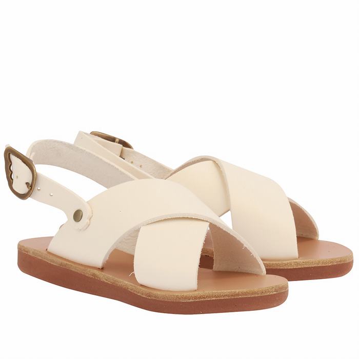 Kids' Ancient Greek Sandals Little Maria Soft Casual Sandals White | JRN9673WS