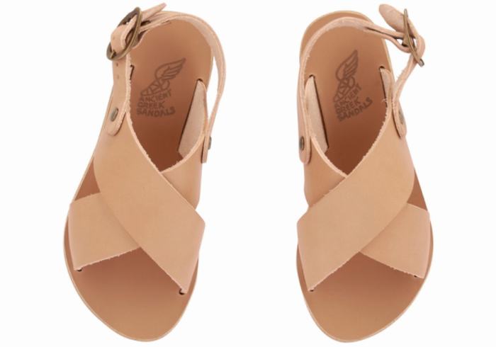 Kids' Ancient Greek Sandals Little Maria Soft Casual Sandals Beige | OLZ4461WX