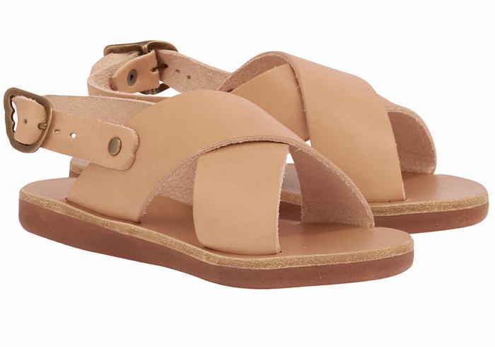 Kids' Ancient Greek Sandals Little Maria Soft Casual Sandals Beige | OLZ4461WX