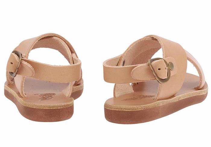 Kids' Ancient Greek Sandals Little Maria Soft Casual Sandals Beige | OLZ4461WX