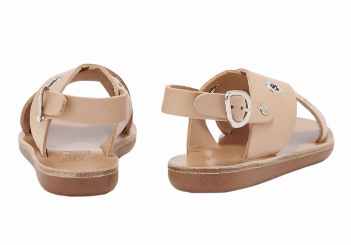 Kids' Ancient Greek Sandals Little Maria Eyelets Soft Casual Sandals Beige | IHE277YS