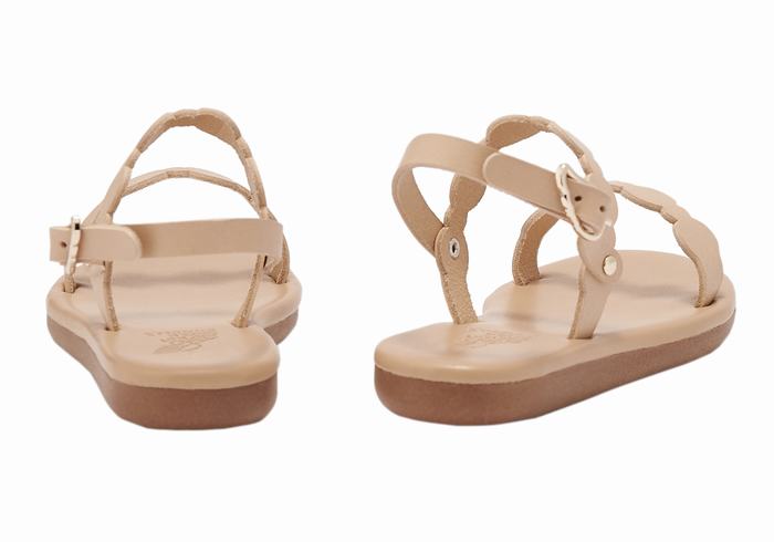 Kids' Ancient Greek Sandals Little Orion Soft Flat Sandals Beige | XLE7085QA