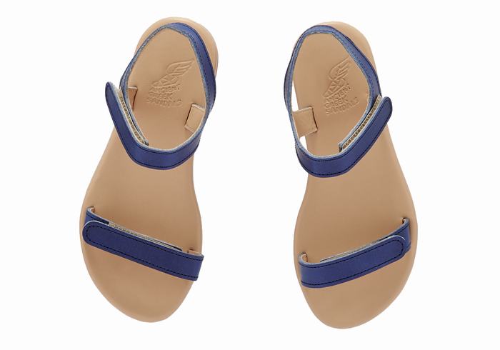 Kids' Ancient Greek Sandals Little Poros Soft Casual Sandals Dark Blue | RTU7010UM