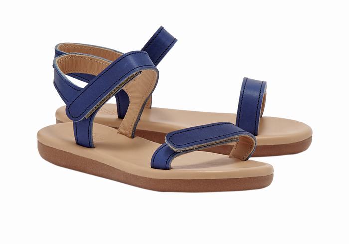 Kids' Ancient Greek Sandals Little Poros Soft Casual Sandals Dark Blue | RTU7010UM