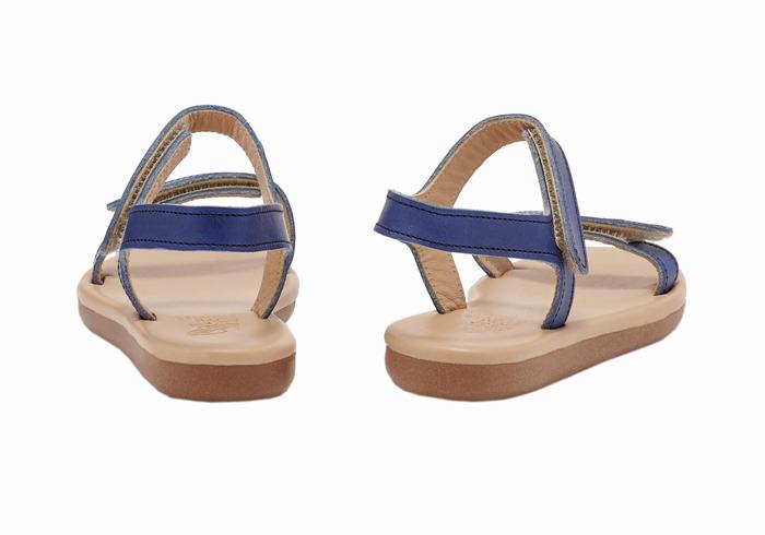 Kids' Ancient Greek Sandals Little Poros Soft Casual Sandals Dark Blue | RTU7010UM