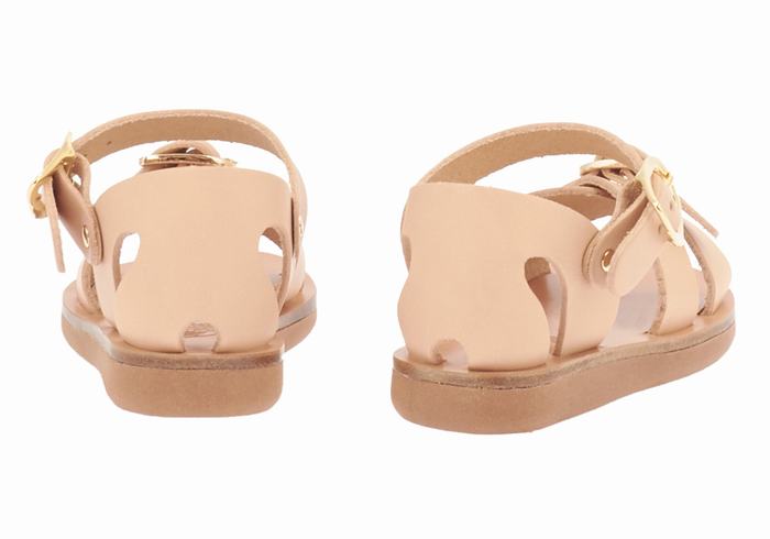 Kids' Ancient Greek Sandals Little Vasso Soft Casual Sandals Beige | OGP776PB