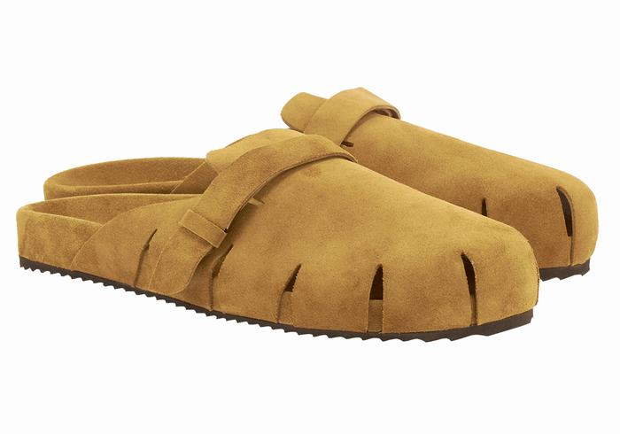 Men Ancient Greek Sandals Atlas Slippers Brown | YPD5811UB