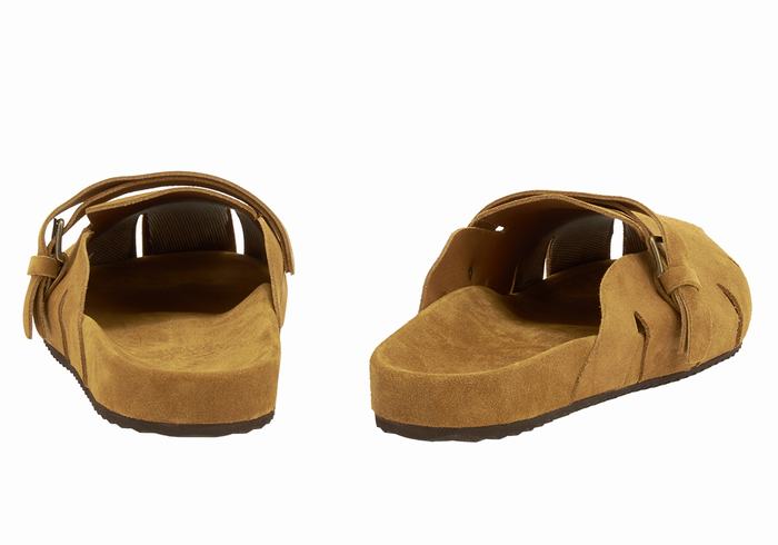 Men Ancient Greek Sandals Atlas Slippers Brown | YPD5811UB