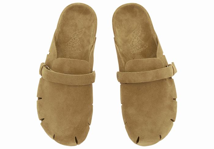 Men Ancient Greek Sandals Atlas Slippers Green | ZYG10062BC