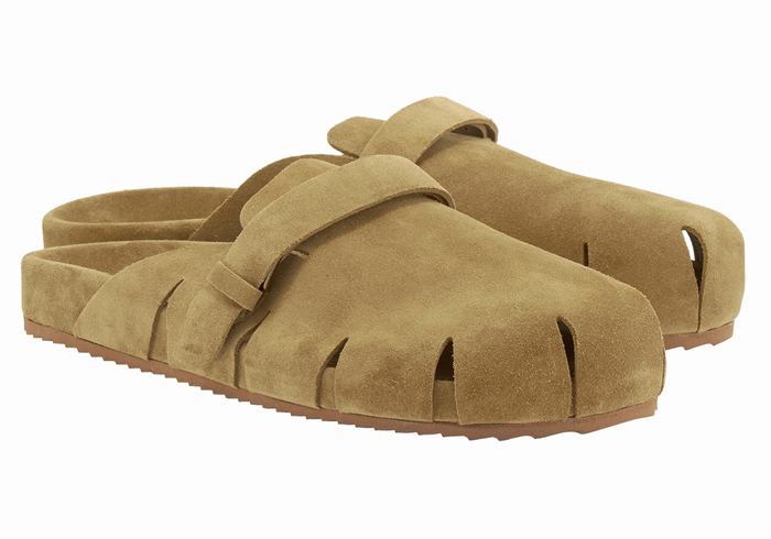 Men Ancient Greek Sandals Atlas Slippers Green | ZYG10062BC