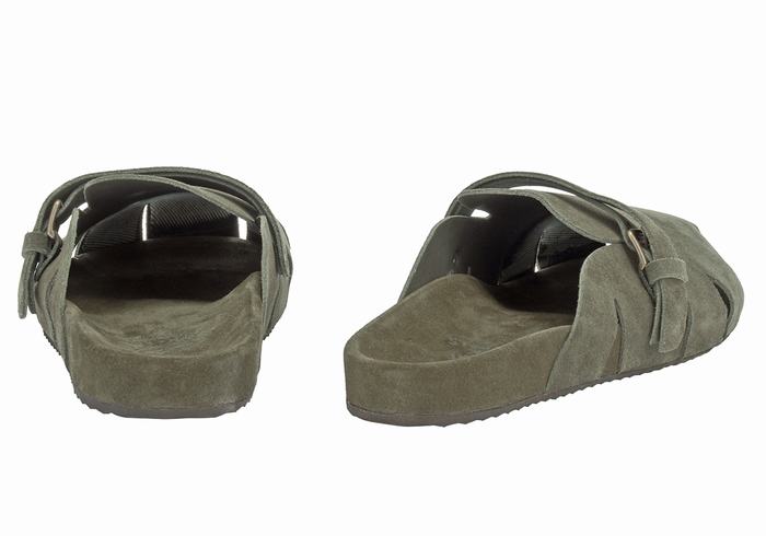 Men Ancient Greek Sandals Atlas Slippers Dark Green | ZMV7751KY