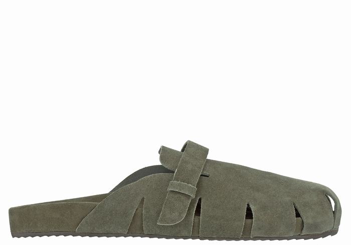 Men Ancient Greek Sandals Atlas Slippers Dark Green | ZMV7751KY