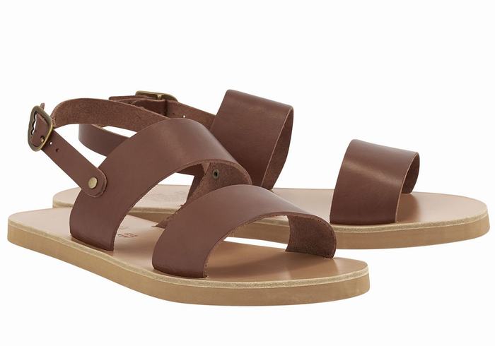 Men Ancient Greek Sandals Dinatos Casual Sandals Coffee | TLG8492LQ