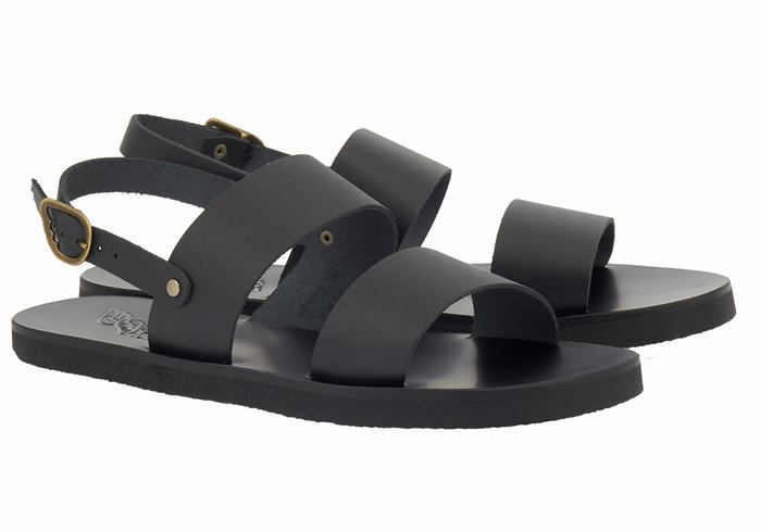 Men Ancient Greek Sandals Dinatos Casual Sandals Black | IIN9430DQ